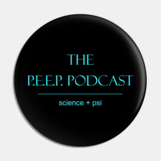 P.E.E.P. Podcast Science + Psi aqua logo Pin