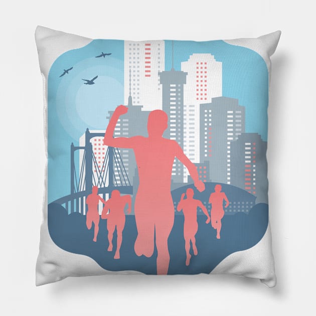 Marathon Runner Pillow by LR_Collections