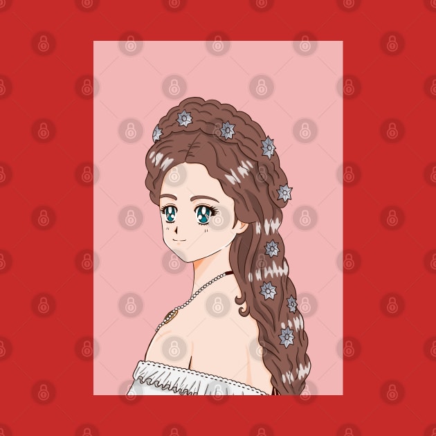 Cute Empress Elisabeth Sissi 90's Anime Style by MariOyama