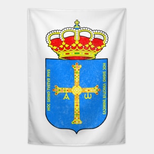 Asturias / Vintage Look Faded Regional Flag Design Tapestry