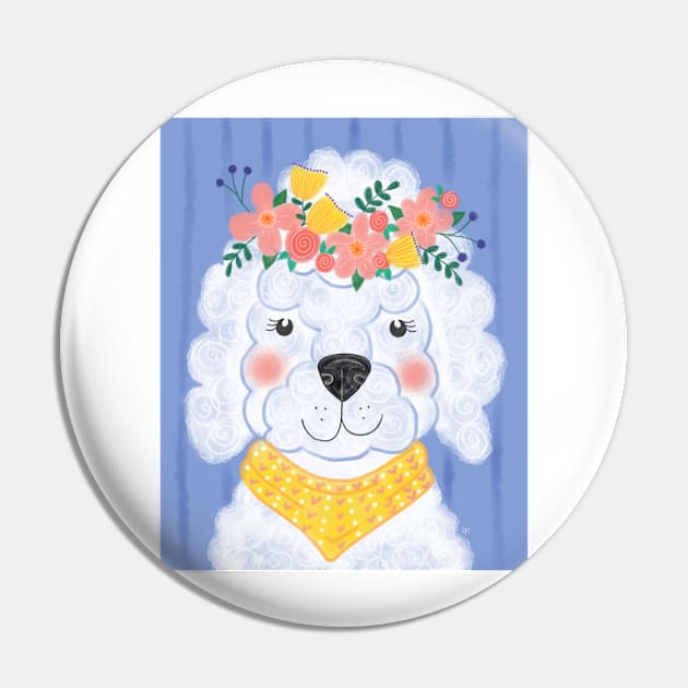 Spring Boho Poodle Pin by RuthMCreative