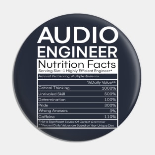 Audio Engineer Nutrition Facts Pin