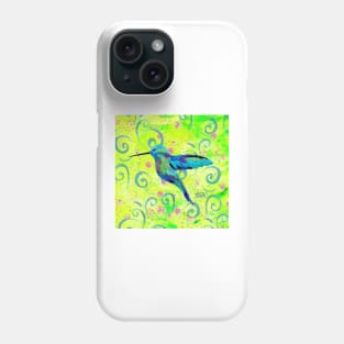 Hummingbird and Swirls Phone Case
