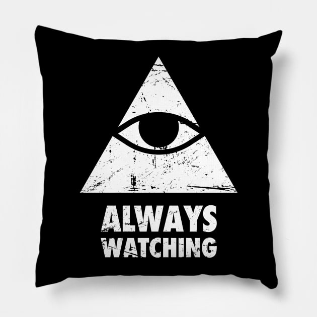 Retro Vintage Conspiracy Theory Illuminati Pillow by MeatMan
