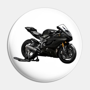 Black YZF R6 Motorcycle Sketch Art Pin