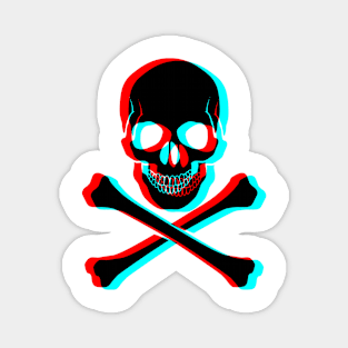 Retro 3D Glasses Style - Jolly Roger Magnet