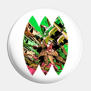 Green Explosive Fight Retro Vintage Reimagined: Exploring Fantasy, Sci-Fi, Art, and Comic Book Design Elements Pin