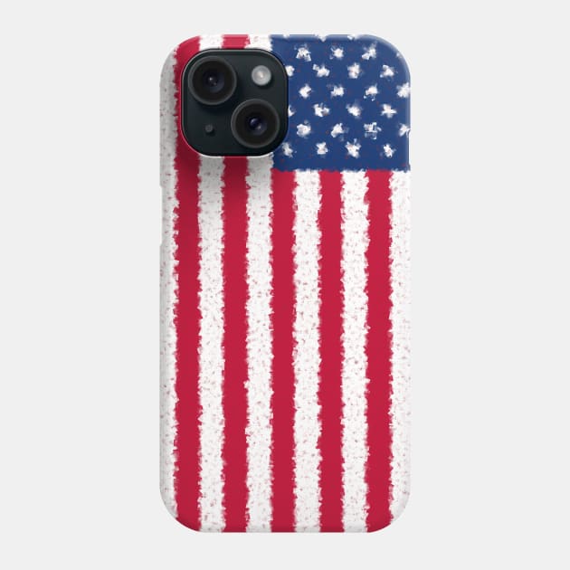 US American Flag Snowy Phone Case by Historia