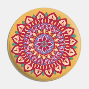 Flower Mandala Viva Magenta Pin