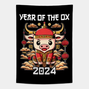 Chinese Zodiac New Year of the Ox 2024. Chinese new year | New year gift | Zodiac ox Tapestry