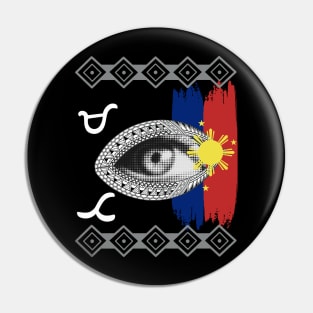 Philippine Flag Sun / Baybayin word Mata (Eye) Pin