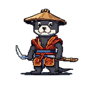 Master Otter Samurai Pixel T-Shirt