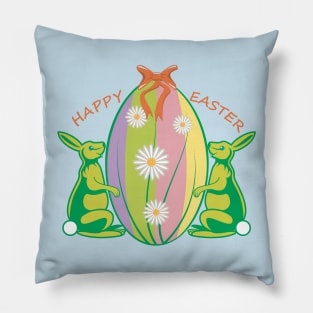 Bunnies Wishing You a Happy Easter Pillow