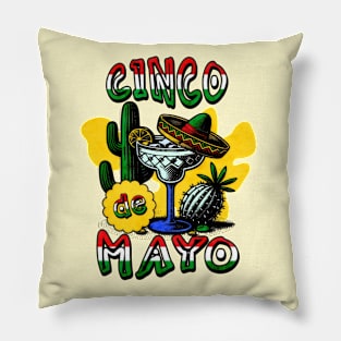 Cinco De Mayo Mexican Vintage Pillow