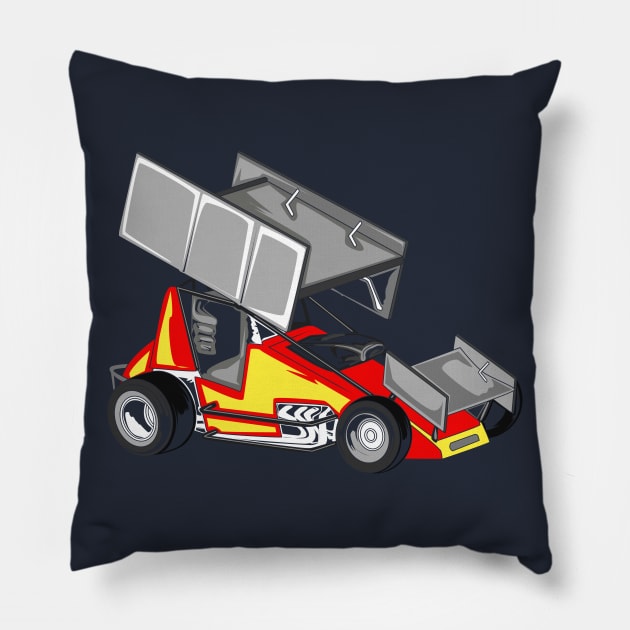 Sprint Car Racing Pillow by Shirtbubble