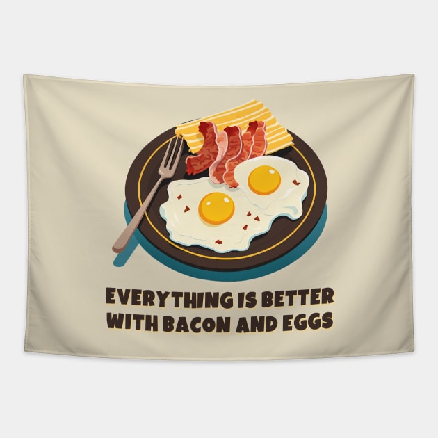 Everything is better with bacon and eggs #3 Tapestry by aifuntime