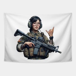 Tactical Girl Tapestry