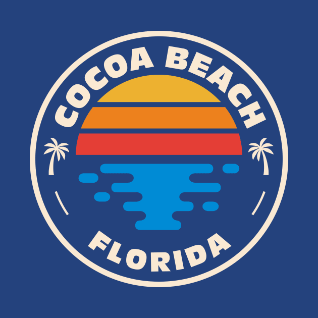 Retro Cocoa Beach Florida Vintage Beach Surf Emblem by Now Boarding