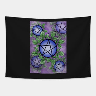 Purple Pentagrams Tapestry