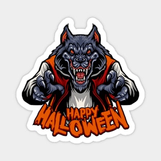 Creepy Werewolf Happy Halloween Magnet