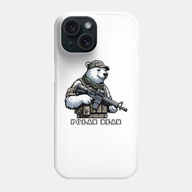 Tactical Polar Bear Phone Case by Rawlifegraphic