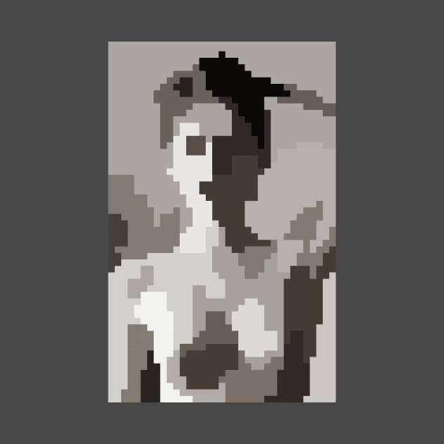 Black and White Girl (Pixel Art) 8 bit merch by Dmitry_Buldakov