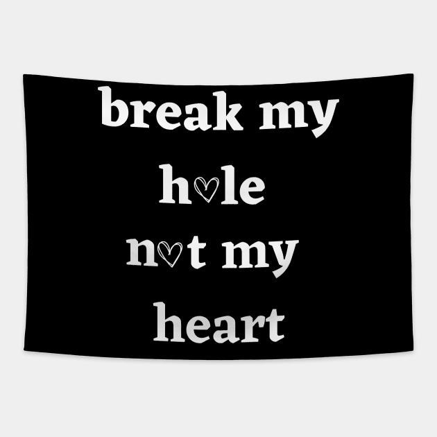 Break my hole not my heart funny design Tapestry by zackdesigns