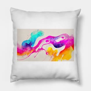 Modern Contemporary Abstract Watercolor Colorful Multicolored Cosmic Splash Galaxy Pillow