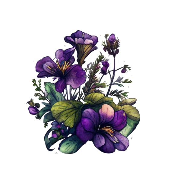 Purple Flowers by Mixtgifts