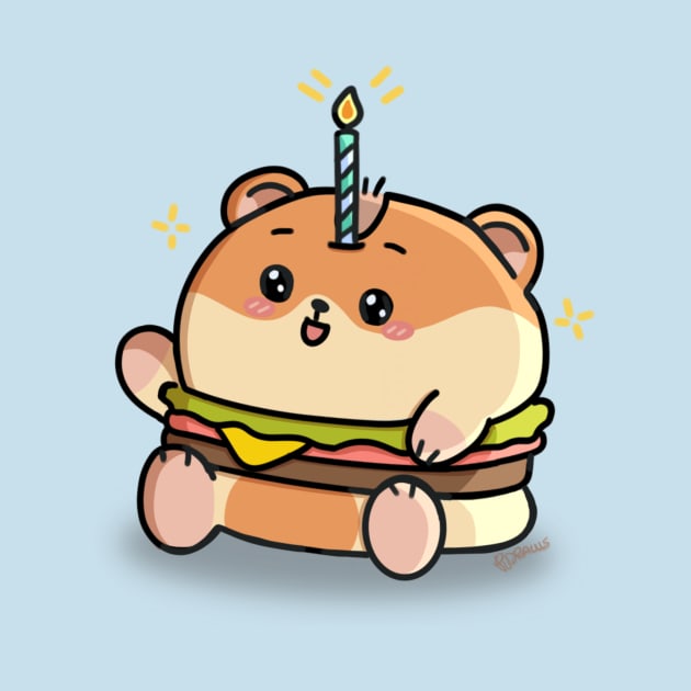 Cute cheeseburger hamster by Pudraws 