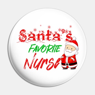 Santa's Favorite Nurse Christmas Pin