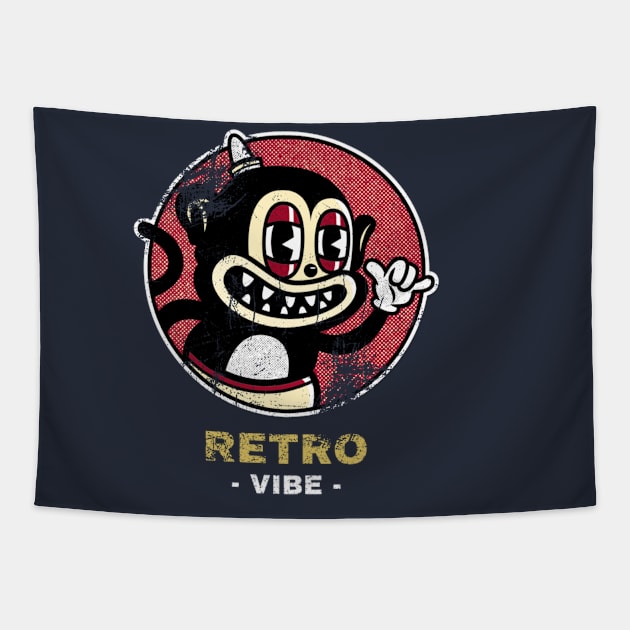 Retro vibe monkey Tapestry by Sloop