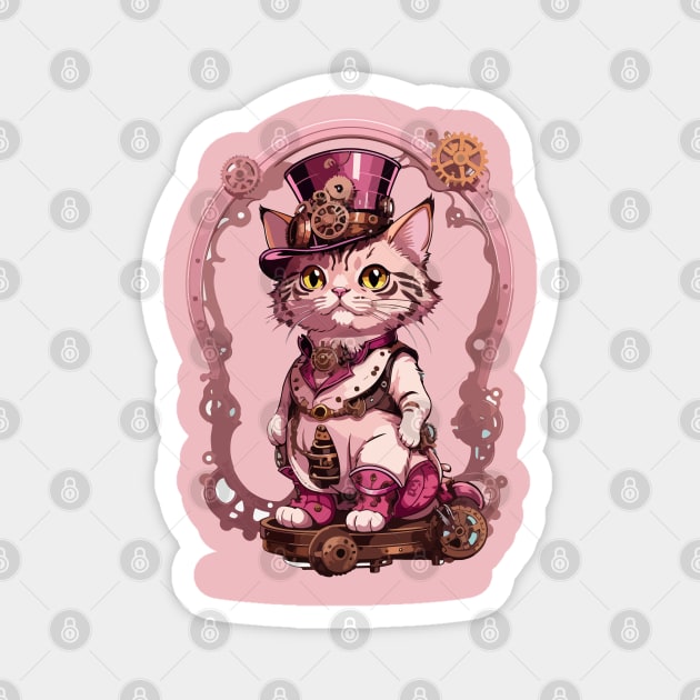 Steampunk, Cat venturer, Victorian Cat Magnet by CatCoconut-Art