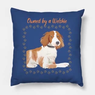 Welsh Springer Spaniel watercolor design Pillow