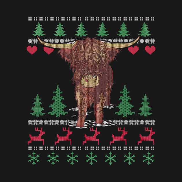 Highland Cow Ugly Christmas by Shiva121