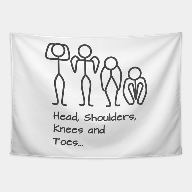 Stickman / Head, shoulders, knees and toes... Tapestry by DesignTree