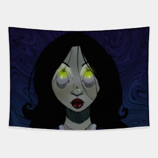 Ghoulish green eyes Tapestry