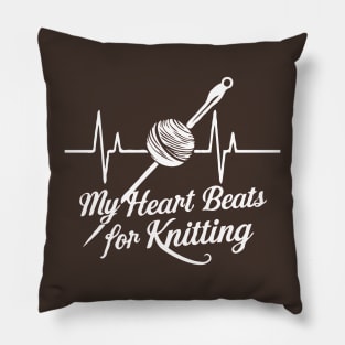 My Heart Beats For Knitting. Knitting Heartbeat Pillow