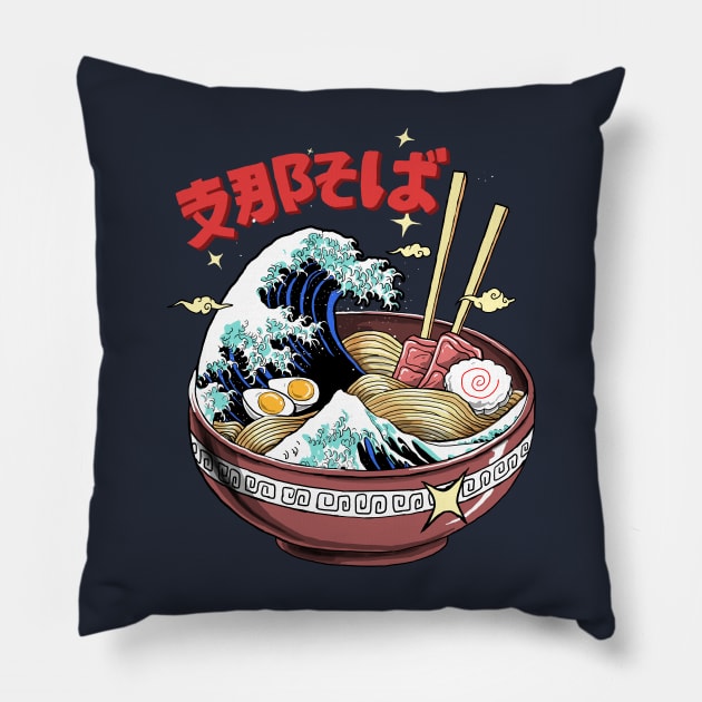 RAMEN KANAGAWA Pillow by AMOS_STUDIO