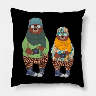 Best Mom Bear Funny Retro Mother & Daughter Mother's Day Pillow