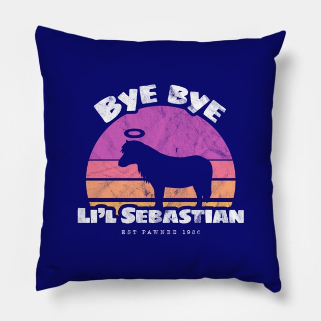 Bye bye Li'l Sebastian • Est Pawnee 1986 (Warm) Pillow by gabradoodle