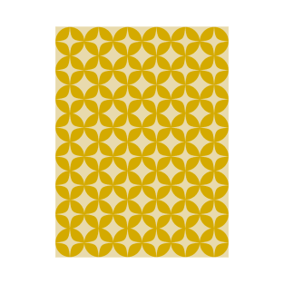 Modernism Pattern in Mustard Yellow T-Shirt