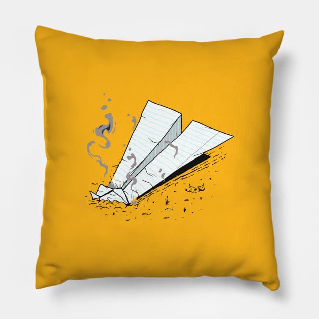 Paper plane crash Pillow by Daniac's store