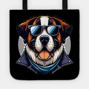 Funny St. Bernard with Sunglasses Tote