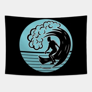 Blue Surfer Logo Tapestry