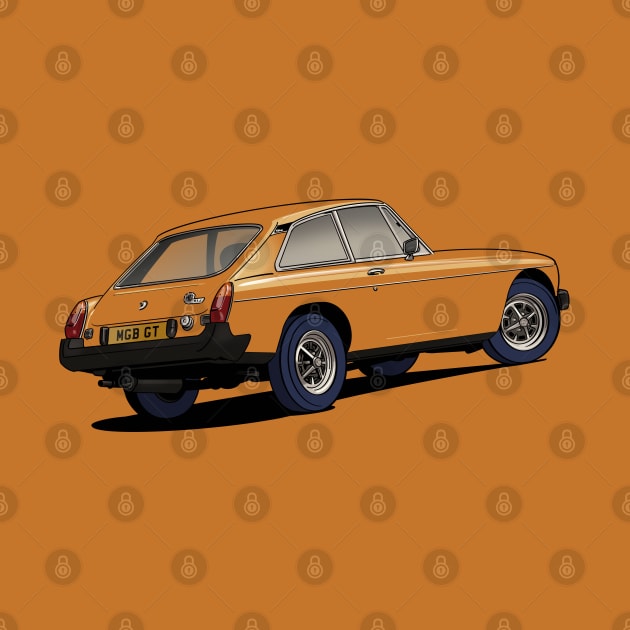 MG MGB GT Coupé in harvest gold by Webazoot