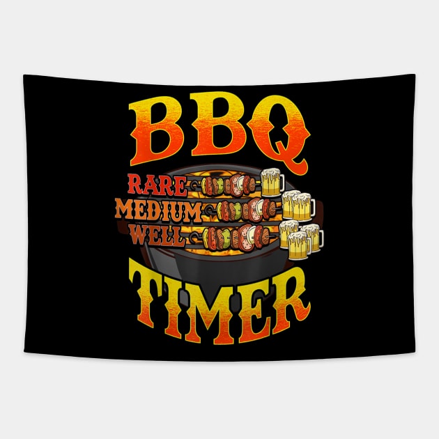 BBQ Barbecue Beer Time Funny Sayings Humor Quotes Men Dad Tapestry by nellieuyangela