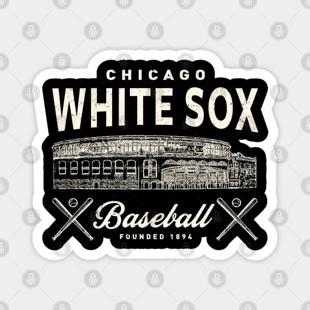 Vintage Chicago White Sox Comiskey Park by Buck Tee Originals Magnet by Buck Tee