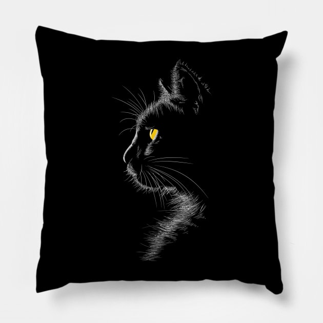 Cat Silhouette Pillow by DogsandCats