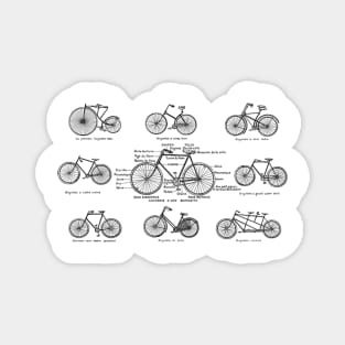 bicycle chart in black and white Magnet